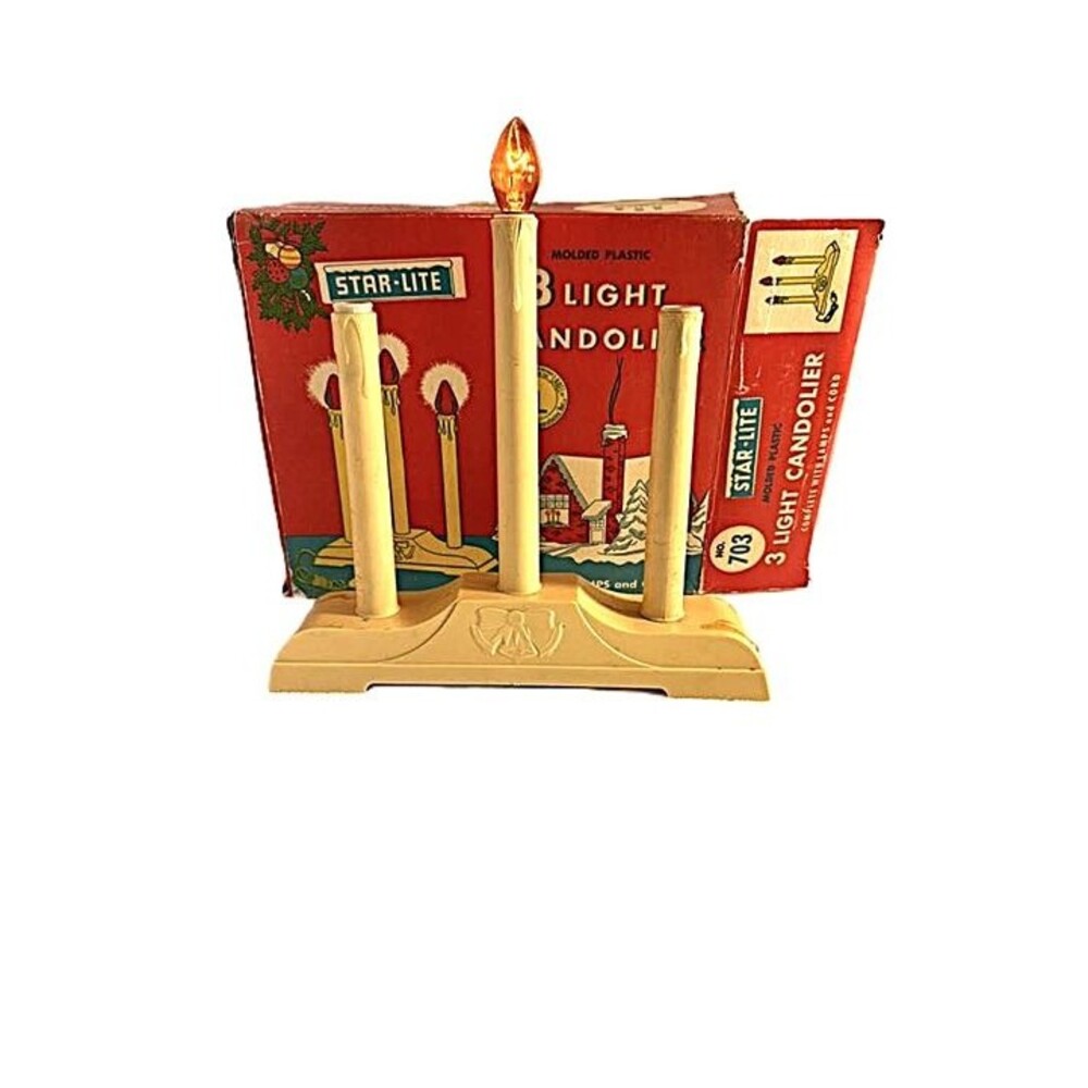 Vintage Star-Lite 3 Light Candolier Christmas Window Décor w/ Box – WORKS  Retro